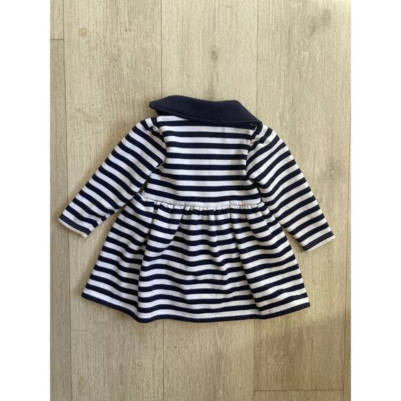 Tim Pouce Navy & White Striped Toddler Coat, Size 18M - Picture 2 of 7
